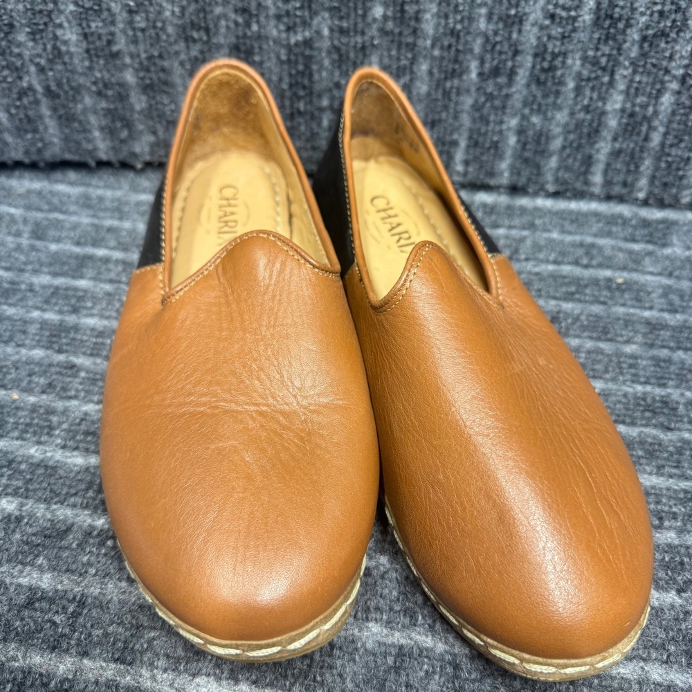 Charix Leather Loafers 38 Brown Black Excellent Artisan Slip On Shoes